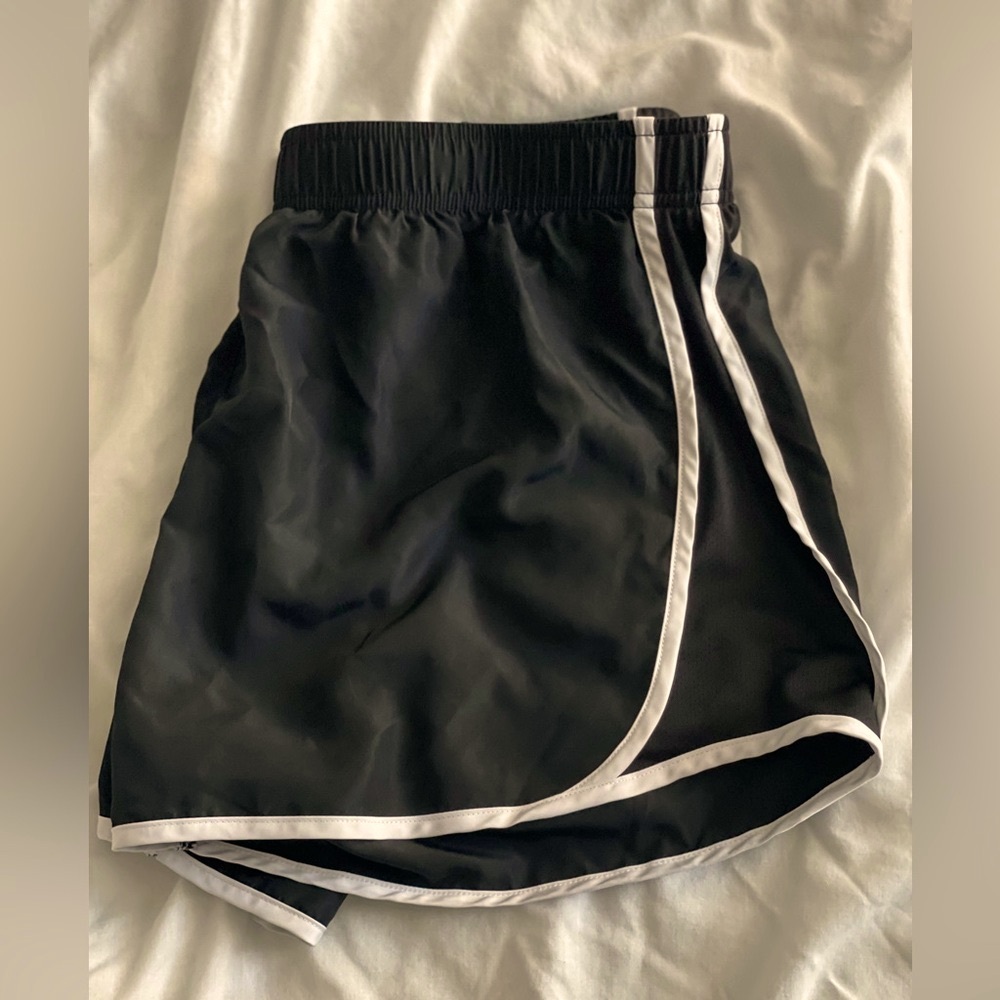 Cute!!! Black and White Athletic Shorts, Size Large